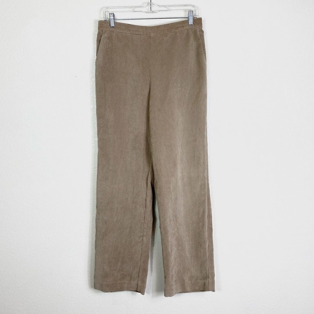 Alfred Dunner Tan Corduroy Straight Leg Casual Pants